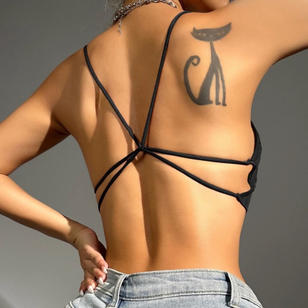 Criss cross backless bralette